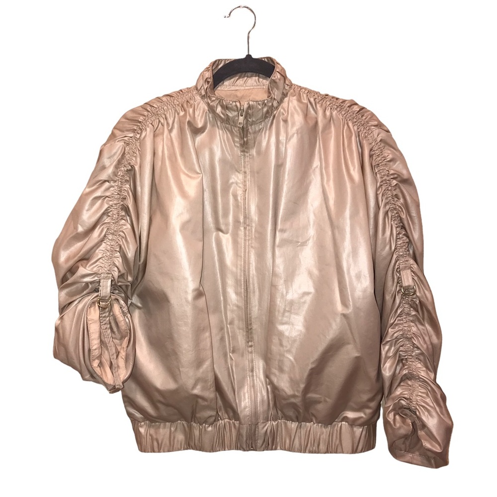 Antonio Ruspoli Jacket Metallic Shimmer Rouched Adjustable Sleeves Size 8